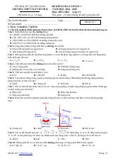 Đề thi Học kì 1 Hóa học 11 năm 2024-2025 trường THPT Nguyễn Huệ (Quảng Nam)